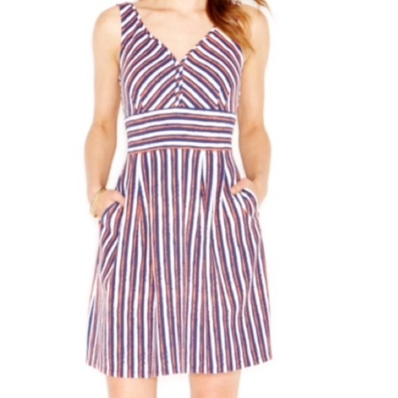 Maison Jules Dresses & Skirts - Mason Jules Striped Dress with Hip Pockets